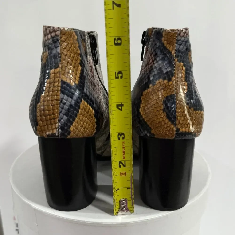 Jeffrey Campbell Kiani Snake Print Western Pointed Toe Sculptural Heel Booties 7 - Picture 2 of 9